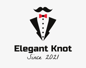 Bow Tie Tuxedo Mustache logo design