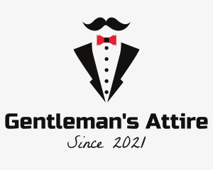 Bow Tie Tuxedo Mustache logo design