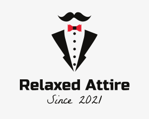 Bow Tie Tuxedo Mustache logo design