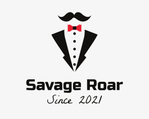 Bow Tie Tuxedo Mustache logo design