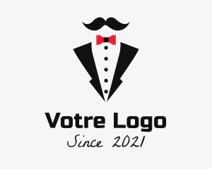 Coat - Bow Tie Tuxedo Mustache logo design