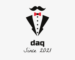 Black - Bow Tie Tuxedo Mustache logo design