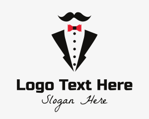 Bow Tie Tuxedo Mustache Logo