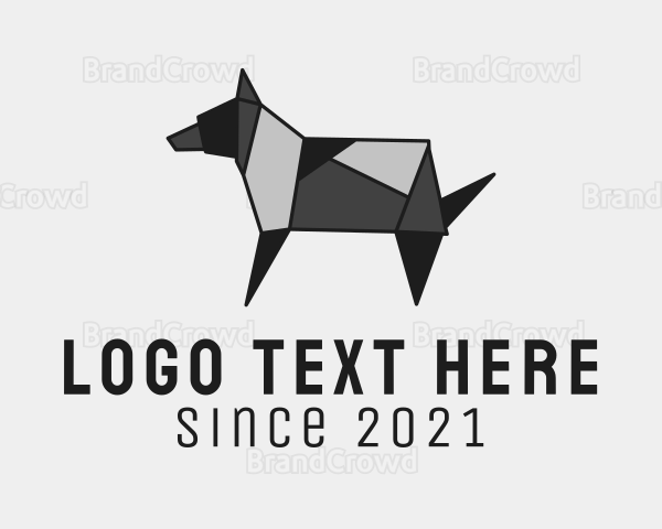 Pet Dog Origami Logo