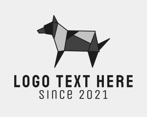 Paper Folding - Pet Dog Origami logo design