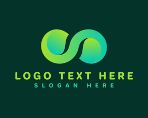 Biotech - Green Leaf Loop logo design