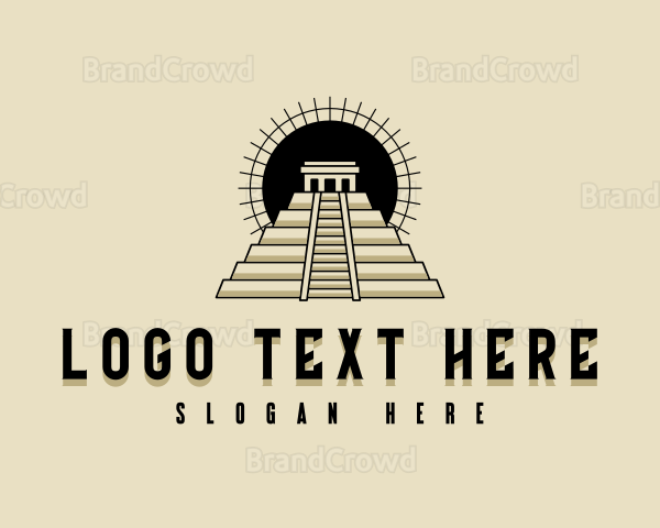 Ancient Mayan Pyramid Logo