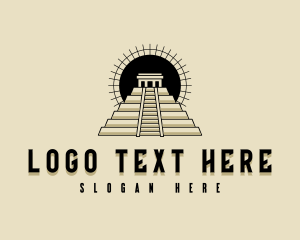 Hieroglyph - Ancient Mayan Pyramid logo design