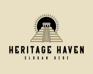 Historic - Ancient Mayan Pyramid logo design