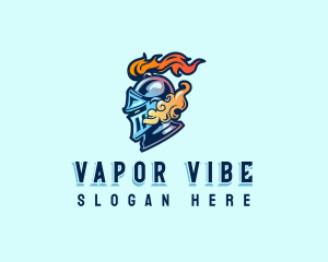 Knight Helmet Smoke logo design