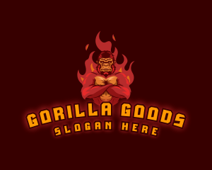 Gorilla - Gorilla Ape Fire logo design