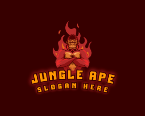 Ape - Gorilla Ape Fire logo design