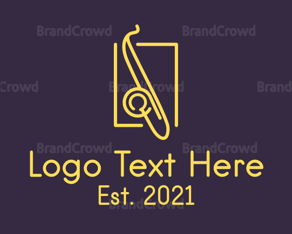 Yellow Jazz Saxophone Logo