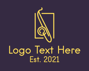 Music Bar - Yellow Jazz Saxophone logo design