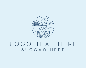 Mountain - Night Glamping Campsite logo design