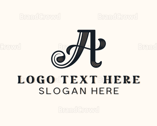 Vintage Elegant Brand Letter A Logo