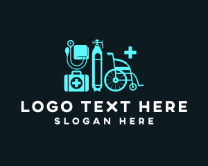 Wheelchair - Medical Tools Equipment logo design