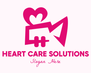 Pink Heart Video Camera logo design