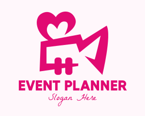 Director - Pink Heart Video Camera logo design