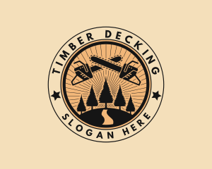 Logging Chainsaw Forestry logo design