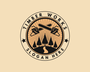 Logger - Tree Chainsaw Forestry logo design