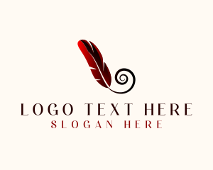 Blogger - Feather Quill Writing logo design