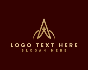Rocket - Luxury Arch Letter A logo design