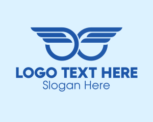 Peace - Blue Angel Wings logo design