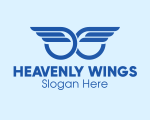 Angel - Blue Angel Wings logo design