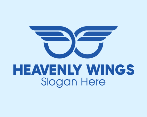 Blue Angel Wings logo design