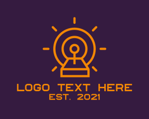 Online Gamer - Minimalist Orange Joystick logo design