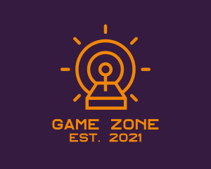 Online Gamer - Minimalist Orange Joystick logo design