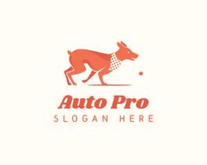 Playful Dog Pet Fetch Logo