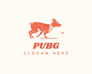 Playful Dog Pet Fetch Logo