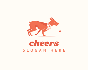 Playful Dog Pet Fetch Logo