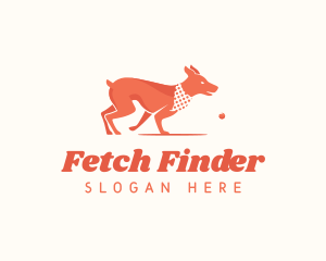 Playful Dog Pet Fetch logo design