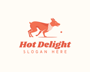 Playful Dog Pet Fetch logo design