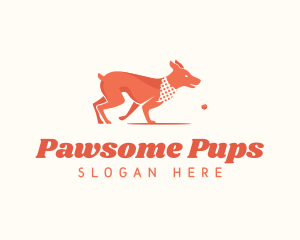 Playful Dog Pet Fetch logo design