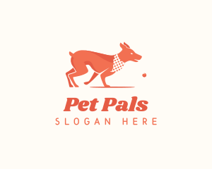 Playful Dog Pet Fetch logo design