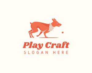 Playful Dog Pet Fetch logo design