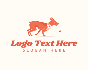 Pet Food - Playful Dog Pet Fetch logo design