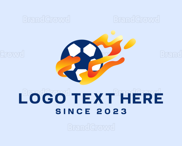 Soccer Ball Flames Logo