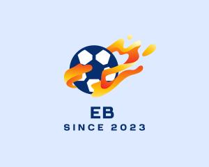 Football - Soccer Ball Flames logo design
