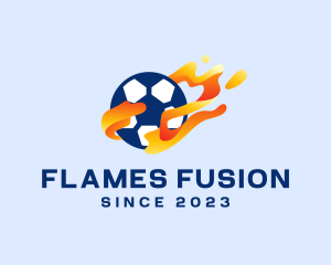 Flames - Soccer Ball Flames logo design