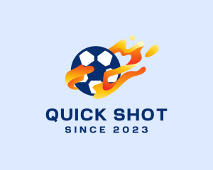 Shoot - Soccer Ball Flames logo design