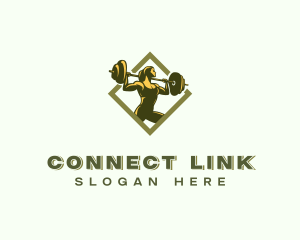 Powerlift Barbell Woman logo design