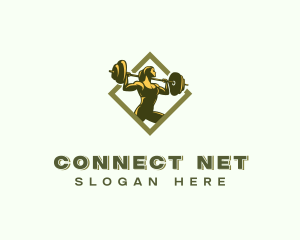 Powerlift Barbell Woman logo design