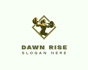 Powerlift Barbell Woman logo design