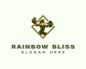 Powerlift Barbell Woman logo design