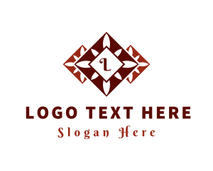 Tile - Floral Tile Letter logo design